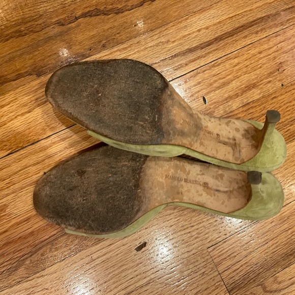 Manolo Blahnik Suede Mules - Picture 2 of 8